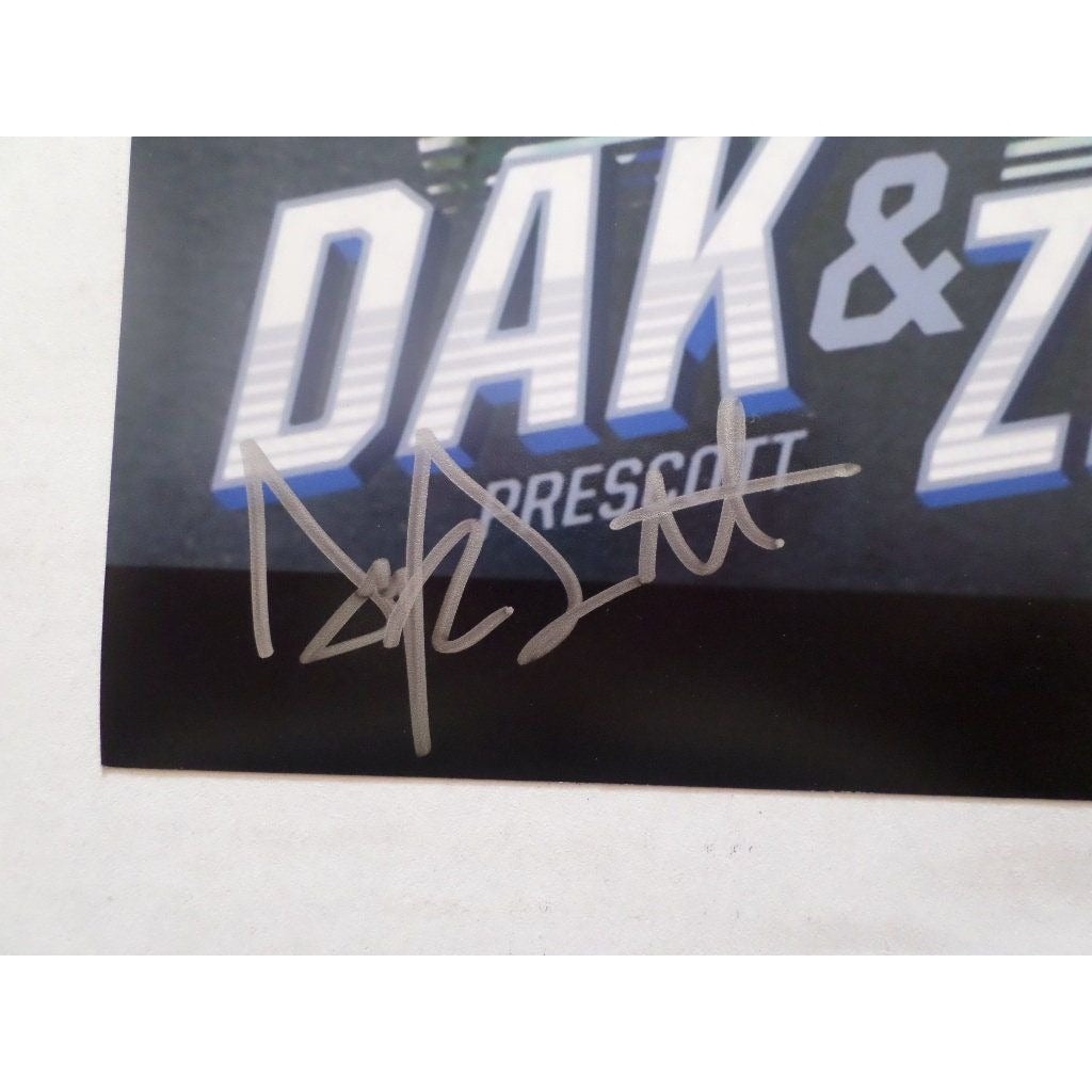 Ezekiel Elliott and Dak Prescott 8 by 10 signed photo