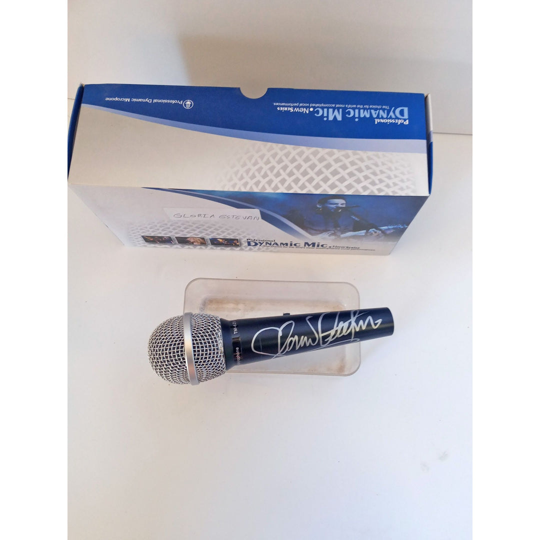 Gloria Estefan signed microphone with proof