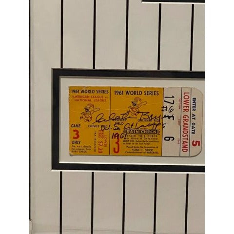 Roger Maris Whitey Ford Mickey Mantle Yogi Berra 1961 New York Yankees signed 37x31