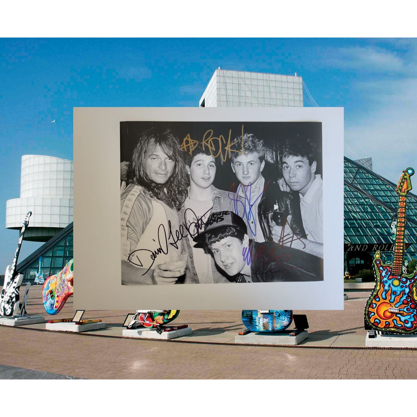 David Lee Roth Sean Penn Beastie Boys 8 x 10 photo signed with proof