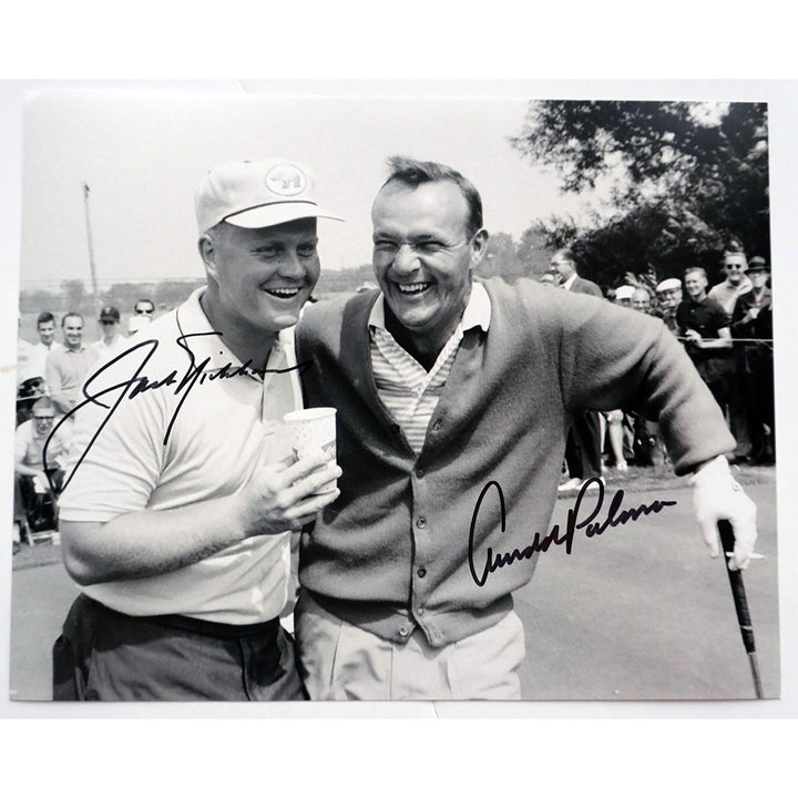 Jack Nicklaus and Arnold Palmer 8 by 10 signed photo with proof