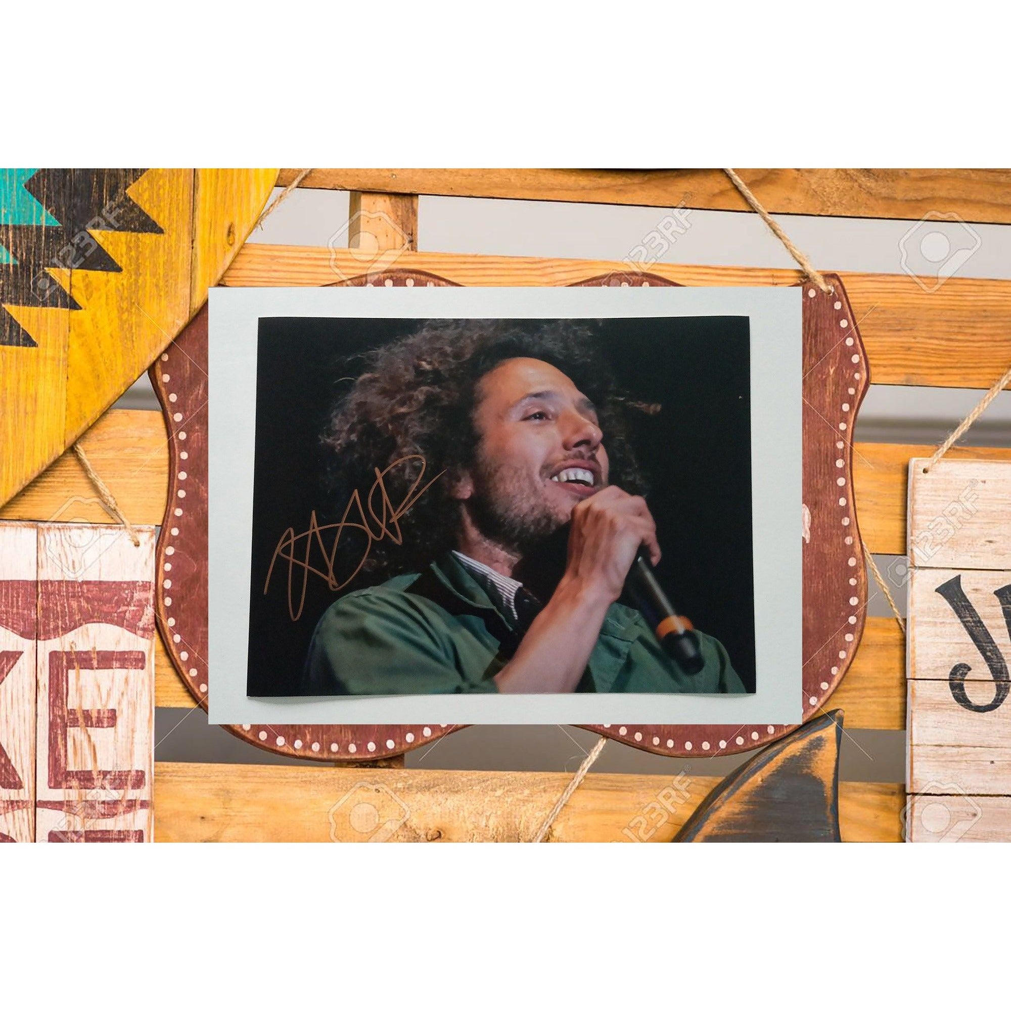 Zack de la Rocha Rage Against the Machine 8 by 10 signed photo with proof