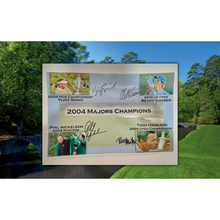 Phil Mickelson retief Goosen Vijay Singh Todd Hamilton 11x17 photo signed