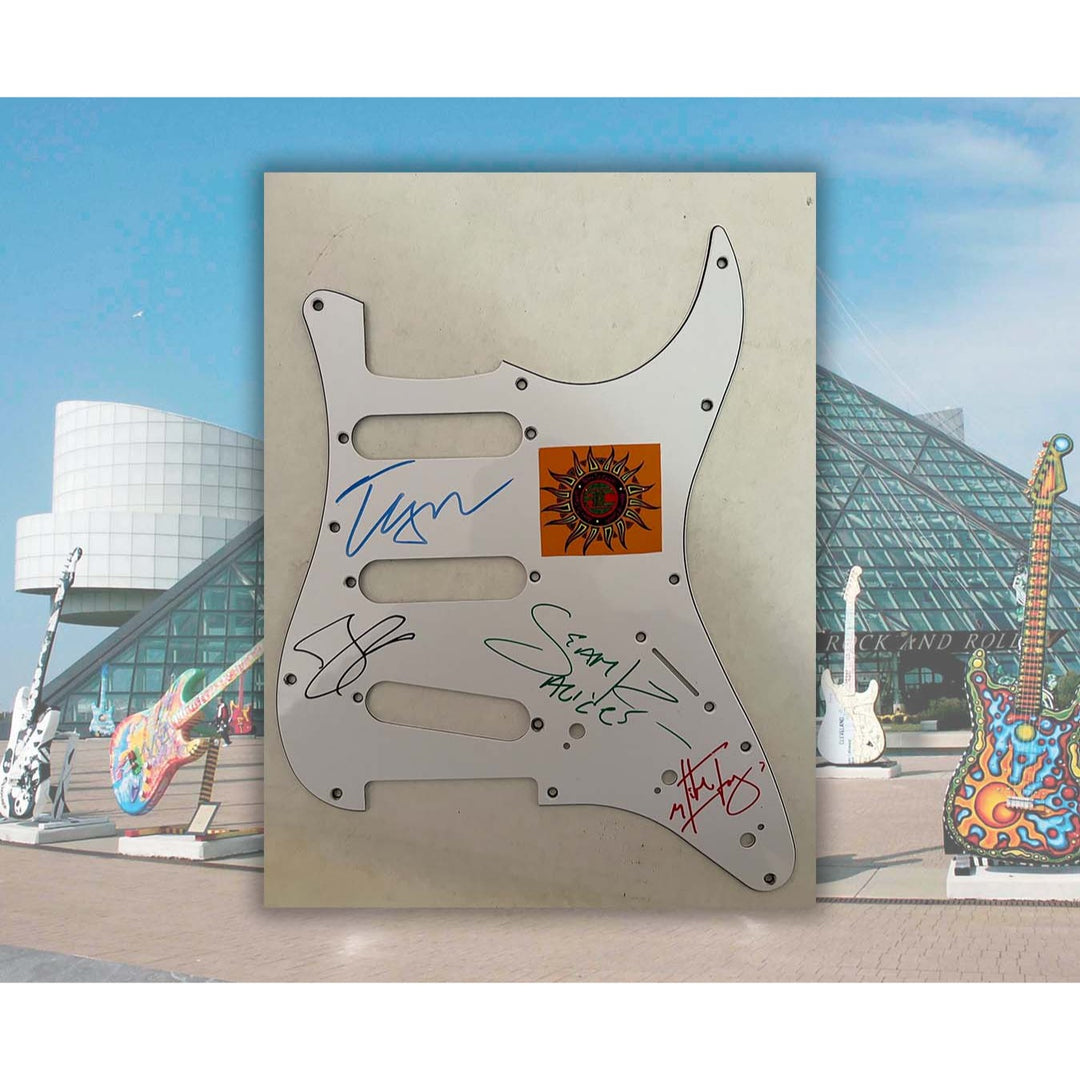 Alice in Chains Jerry Cantrell Sean Kinney electric guitar pickguard signed with proof