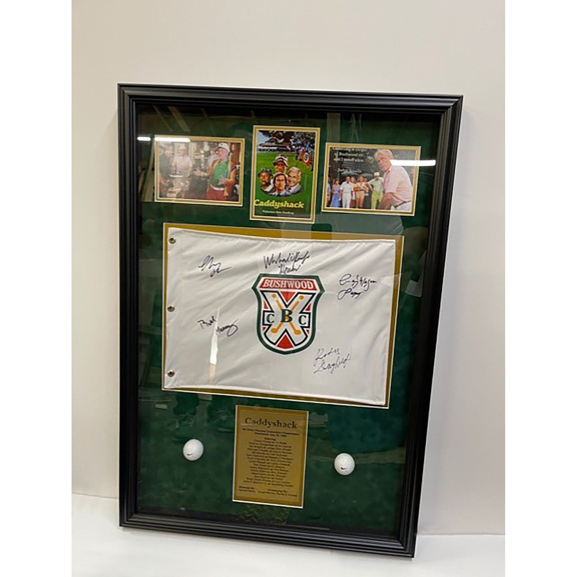 Chevy Chase, Bill Murray, Rodney Dangerfield Caddy Shack signed and framed with proof