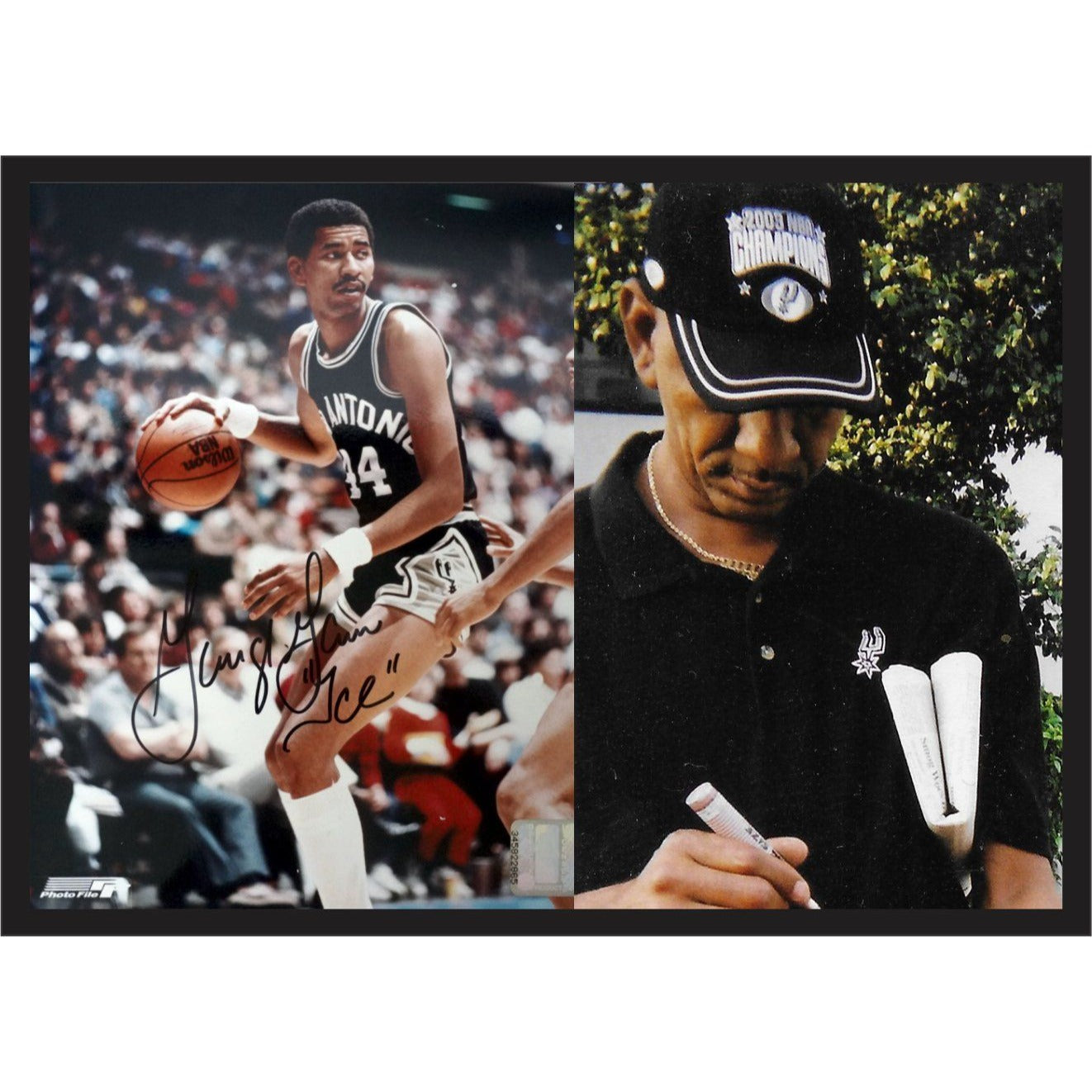 George Gervin the Iceman San Antonio Spurs 8 by 10 signed