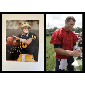 TOM BRADY AUTOGRAPHED MICHIGAN 8 X 10 PHOTO ***SEE