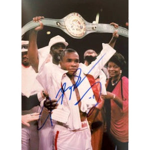 Sugar Ray Leonard boxing Legend 5 x 7 photo signed with proof