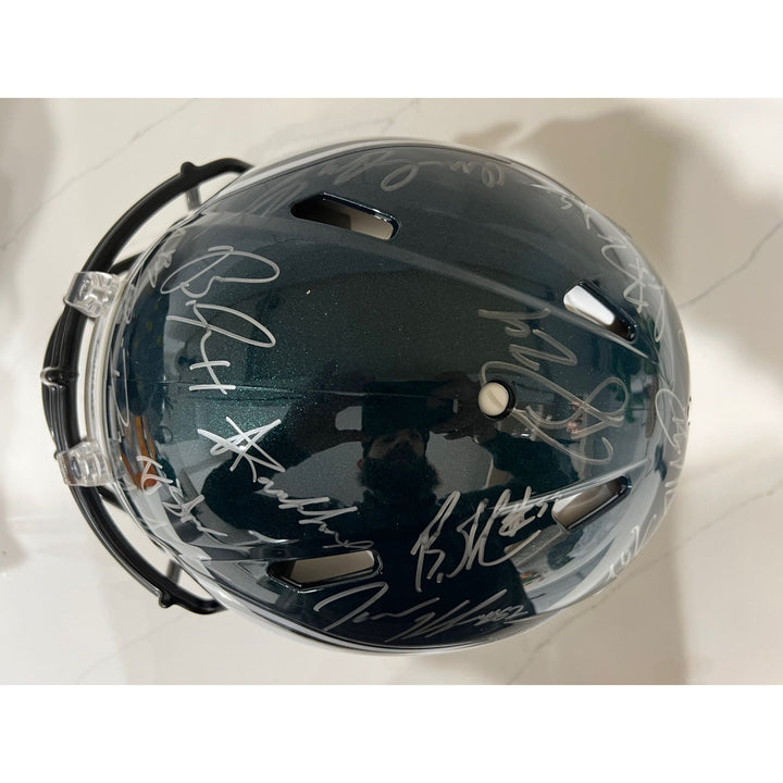 2022 Philadelphia Eagles Jalen Hurts AJ Brown Riddell Speed authentic game model helmet team signed helmet with proof