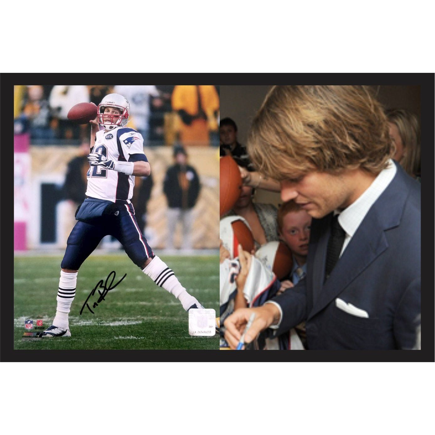 Tom Brady g o a t eight by 10 photo sign with proof