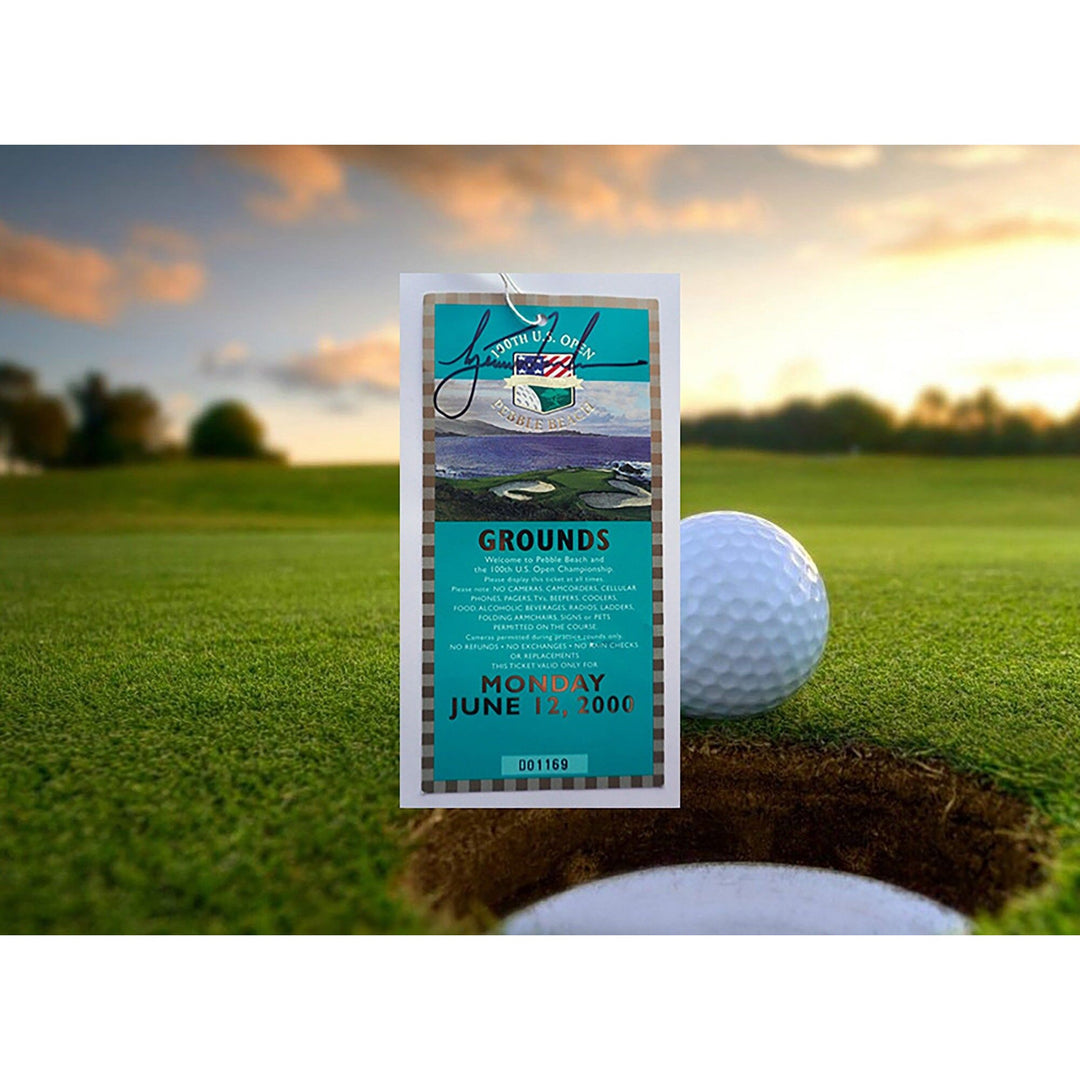 Tiger Woods US Open Pebble Beach signed ticket with proof - Awesome Artifacts 