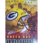 Load image into Gallery viewer, Aaron Rodgers Green Bay Packers 2009-10 Super Bowl champions team signed poster signed with proof
