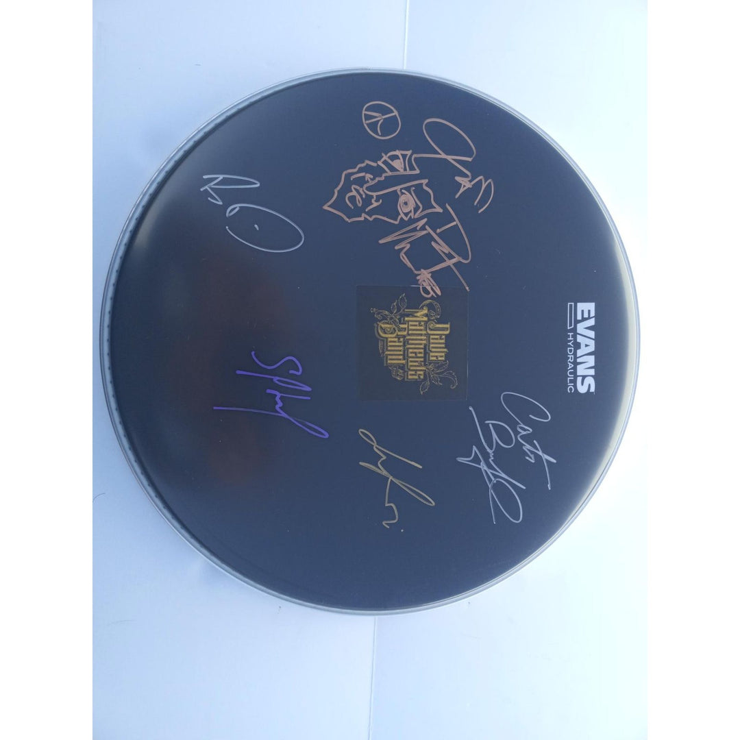 Dave Matthews Stephon Lessard Carter Buford Le Roi Moore Boyd Tinsley 14 in drum head signed with proof