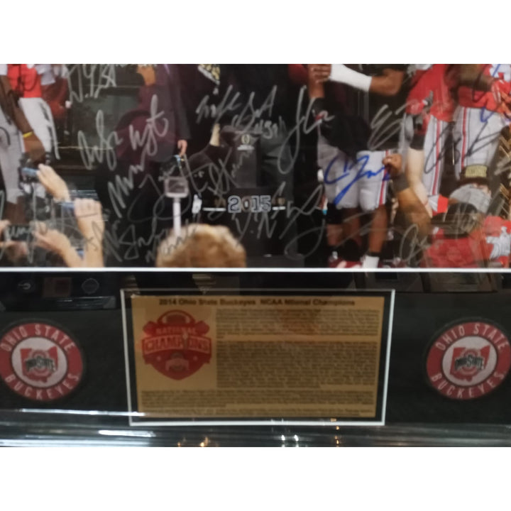 Ohio State Buckeyes Ezekiel Elliott National Championship team 16 by 20 photo framed signed