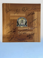 Load image into Gallery viewer, 1998-1999 San Antonio Spurs David Robinson, Tim Duncan, Gregg Popovich 12x12 parquet wood floor team signed with proof
