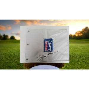 Bryson Dechambeau  golf star embroidered PGA flag signed with proof
