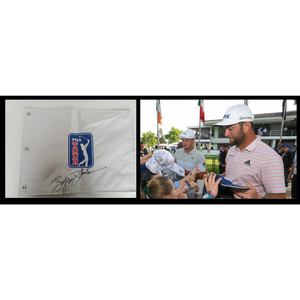 Bryson Dechambeau  golf star embroidered PGA flag signed with proof
