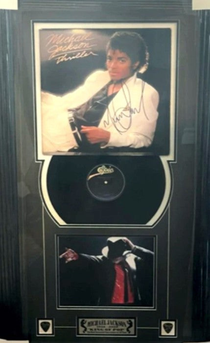 Michael Jackson "Thriller" LP signed and framed with proof
