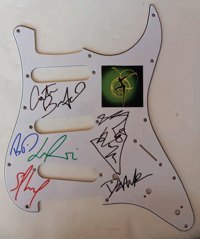 Dave Mathews Band     guitar pickguard signed with proof
