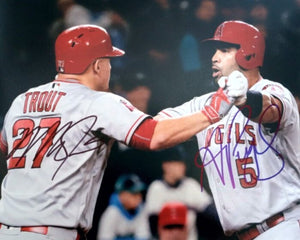 Mike Trout and Albert Pujols just 8 by 10 photo signed with proof