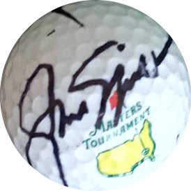 Jack Nicklaus Masters logo golf ball signed with proof