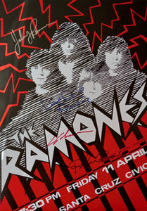 The Ramones 11 by 17 concert poster signed