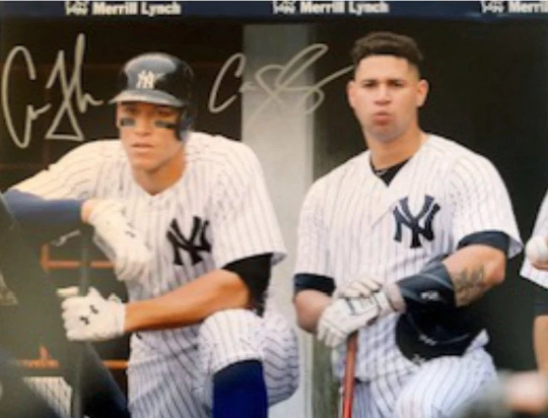 Aaron Judge and Gary Sanchez New York Yankees 8 x 10 photo signed
