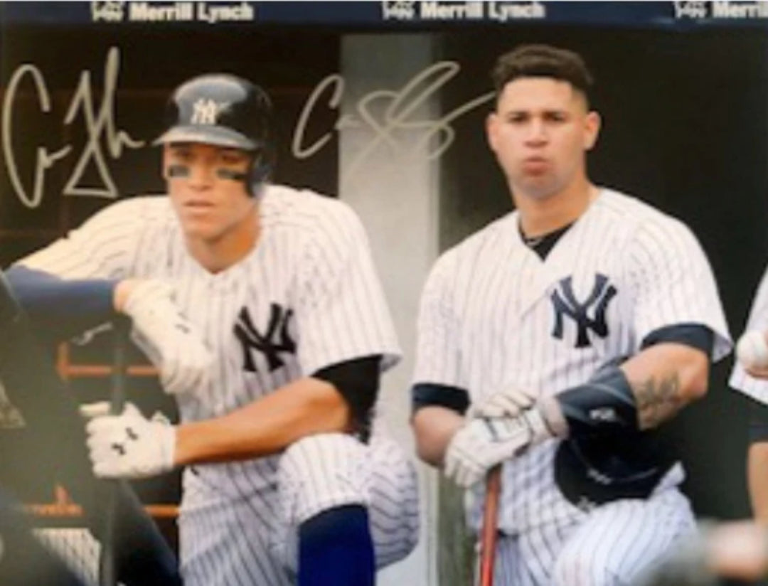 Aaron Judge and Gary Sanchez New York Yankees 8 x 10 photo signed with proof