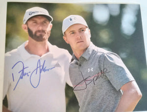 Dustin Johnson and Jordan Spieth 8 x 10 photo signed with proof