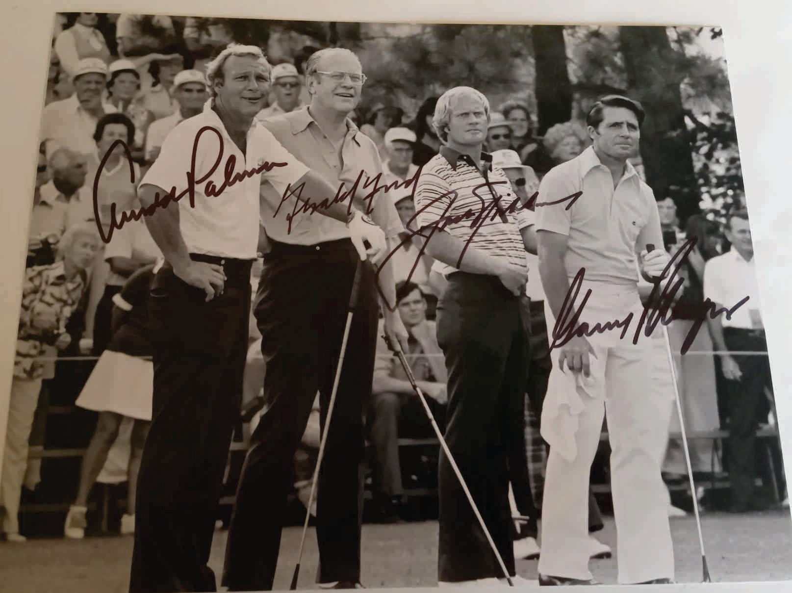 Arnold Palmer Gerald Ford Jack Nicklaus Gary Player 8 x 10 photo signed with proof