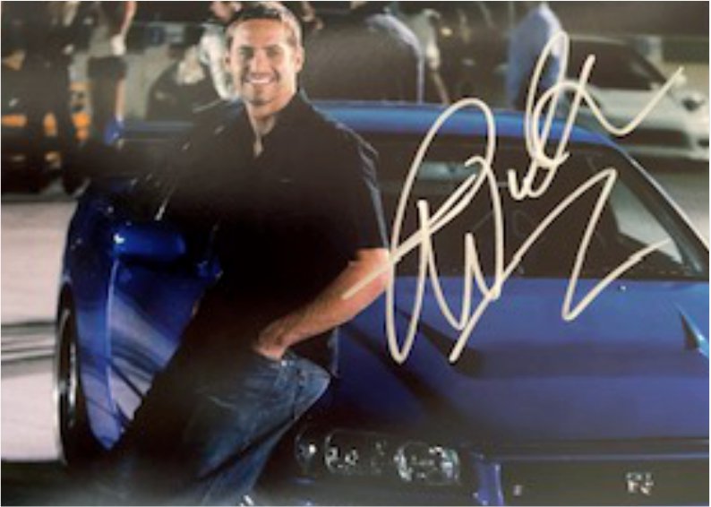Paul Walker Brian O Connor Fast and Furious 5 x 7 photo signed with proof