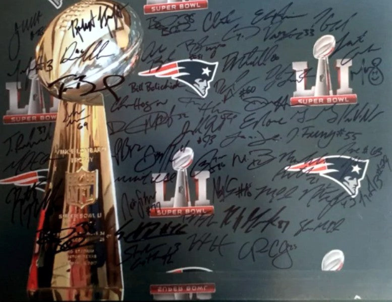 Robert Kraft, Tom Brady, Bill Belichick 2016 SB Champs New England Patriots team signed 16 x 20 photo
