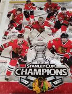 Load image into Gallery viewer, Jonathan Toews Duncan Keith Patrick Kane Patrick Sharp 24 by 36 poster signed
