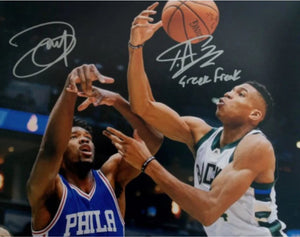 Joel Embiid Giannis Antetokounmpo 8 x 10 photo signed with proof