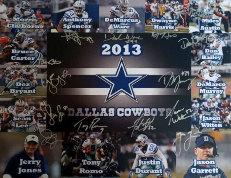 Dallas Cowboys DeMarco Murray Jason Witten Dez Bryant Tony Romo Jerry Jones 16 x 20 photo signed with proof