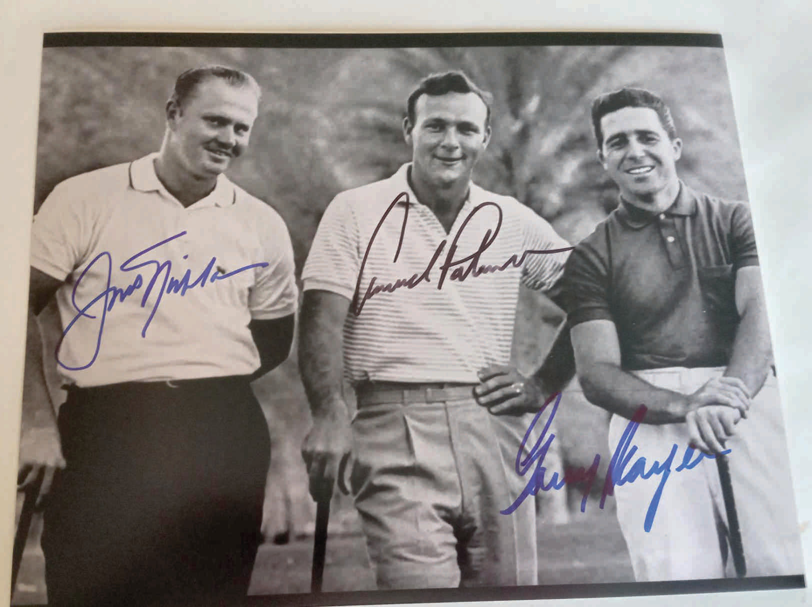 Jack Nicklaus Arnold Palmer Gary Player 8 x 10 photo signed with proof