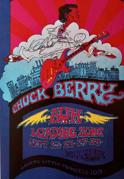Chuck Berry 11 x 17 concert poster signed with proof