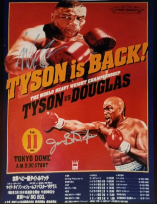 James Buster Douglas and Mike Tyson 16 x 20 photo signed with proof