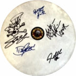 Load image into Gallery viewer, Axl Rose Slash Steve Adler Duff McKagan Guns and Roses tambourin signed with proof
