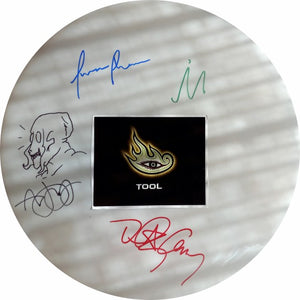 Tool Maynard James Keenan, Adam Jones, Danny Carey, Justin Chancellor signed drum head with proof