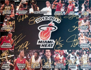 Miami Heat Dwyane Wade Chris Bosh Ray Allen LeBron James 16 x 20 photo signed