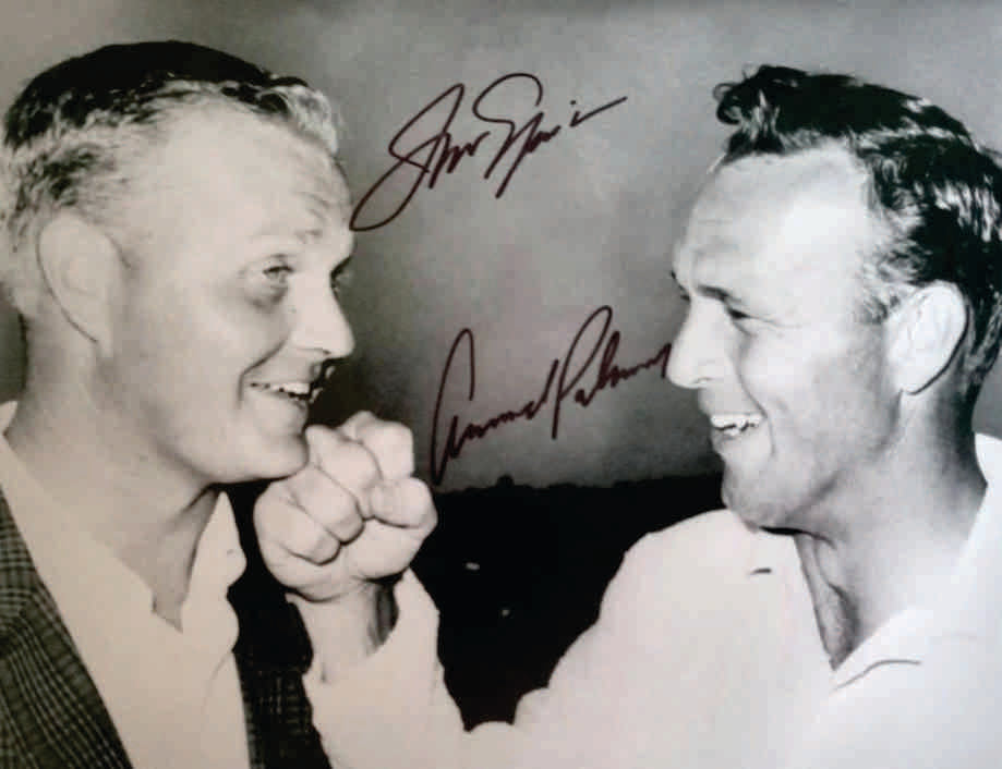 Arnold Palmer and Jack Nicklaus 8 x 10 black and white photo signed with proof