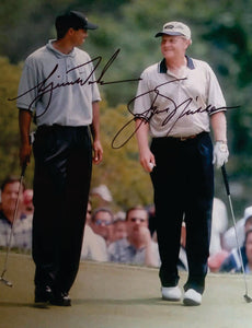 Jack Nicklaus and Tiger Woods 8 x 10 photo signed with proof