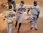 Load image into Gallery viewer, Buster Posey Pablo Sandoval Hunter Pence San Francisco Giants 8 x 10 photo signed
