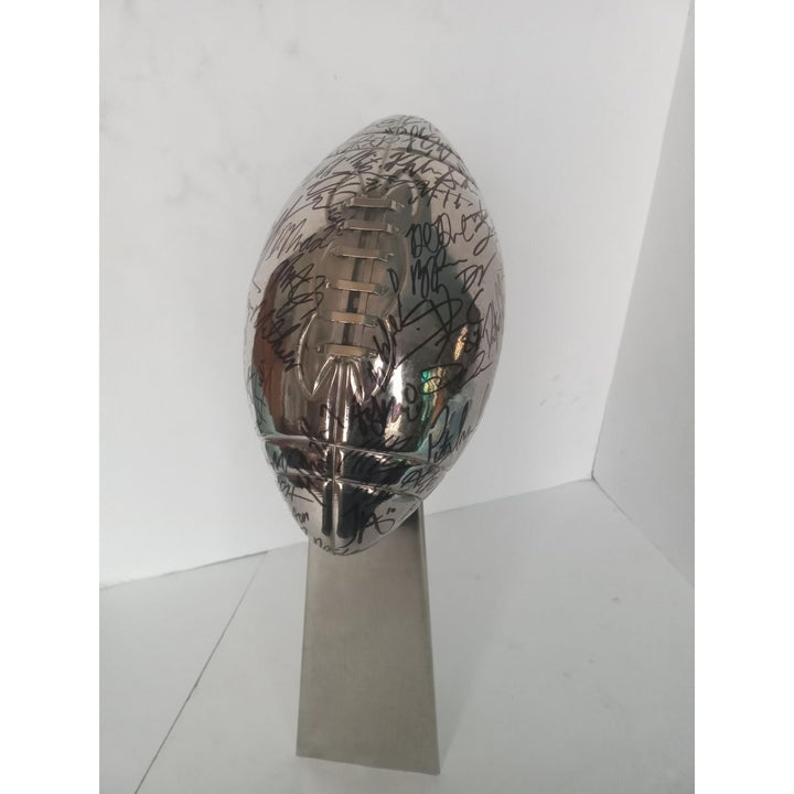 Patrick Mahomes Travis Kelce Andy Reid Kansas City Chiefs 2019 Super Bowl champs team signed Lombardi Trophy