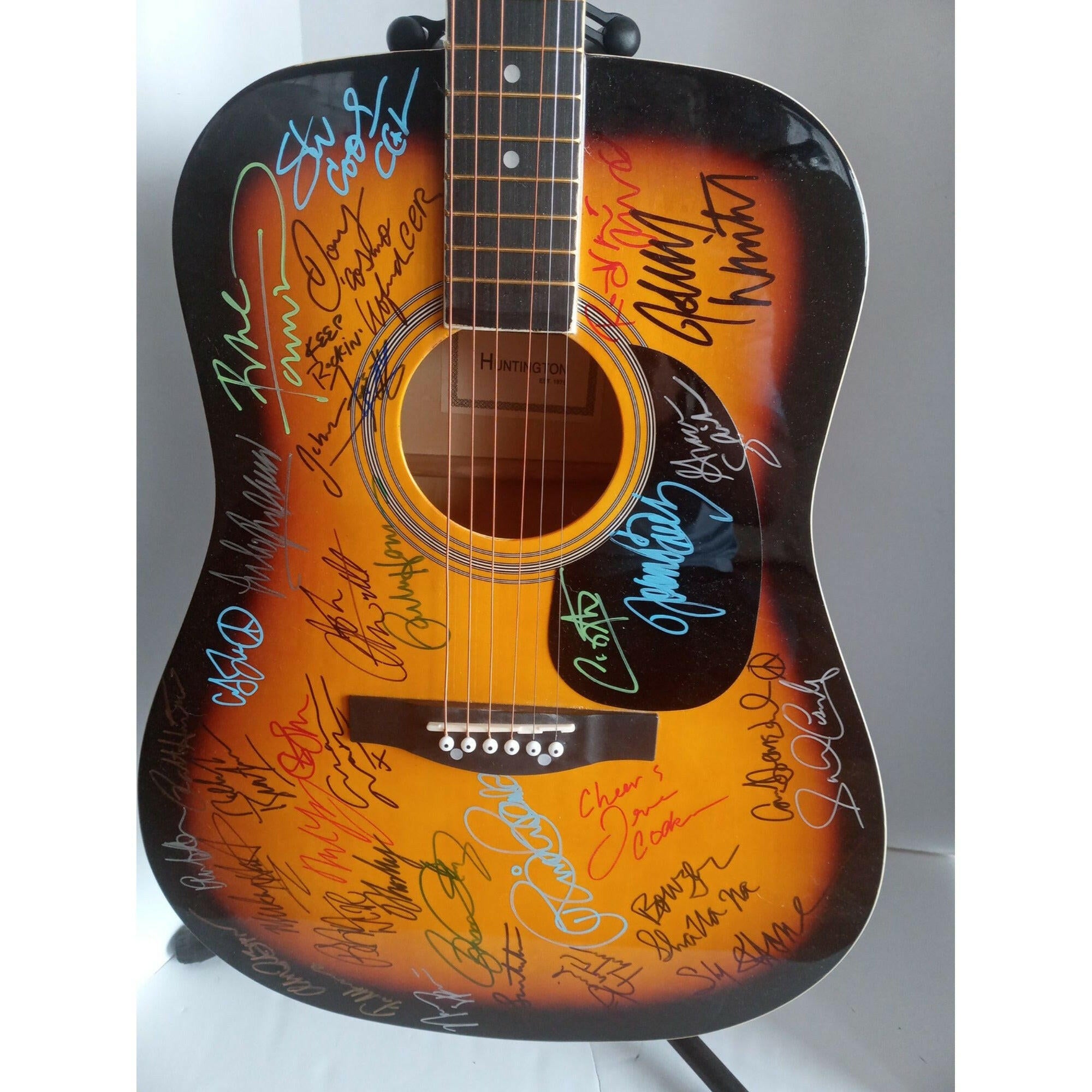 Woodstock Neil Young, CSNY, The Who, CCR signed guitar