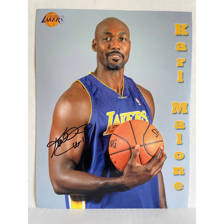 Karl Malone 8 by 10 signed photo with proof