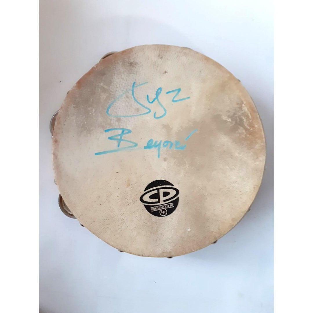 Beyonce Knowles and Shawn Carver Jay-Z tambourine signed with proof