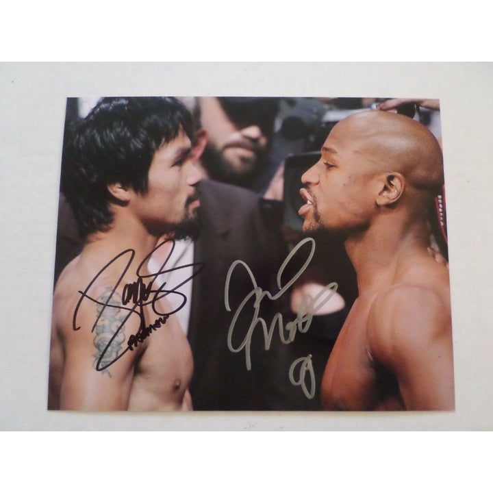 Floyd Mayweather Jr and Manny Pacquiao 8x10 signed photo