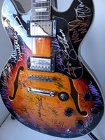 Load image into Gallery viewer, Chris Cornell, David Grohl, David Bowie, Eddie Vedder, 30 Rock Legends hollow-body signed guitar with proof
